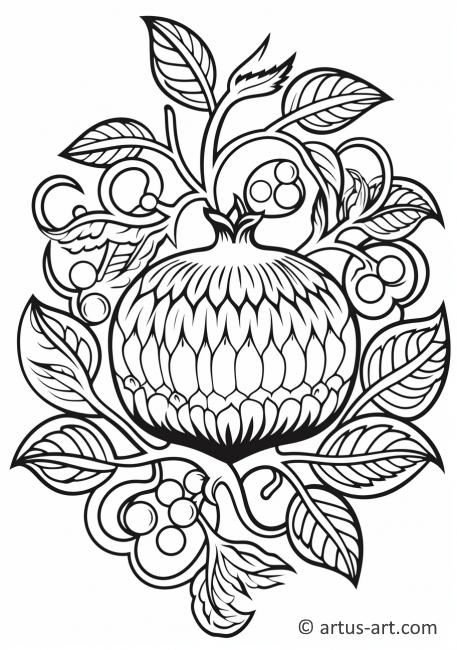 Pomegranate Mandala Coloring Page